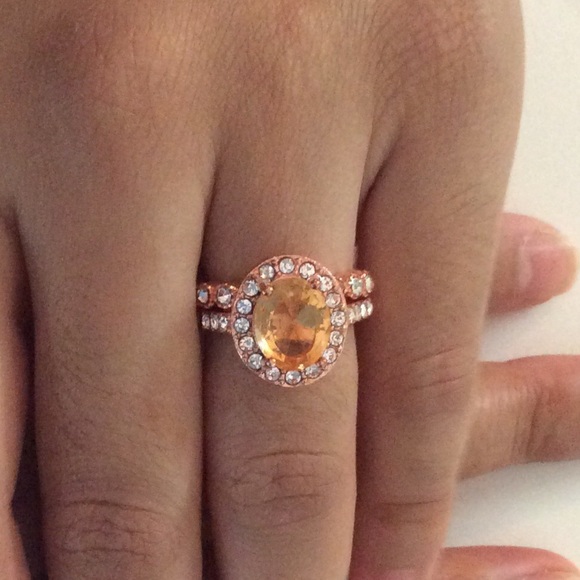 Jewelry - 18K Solid Rose Gold Morganite, White Sapphire